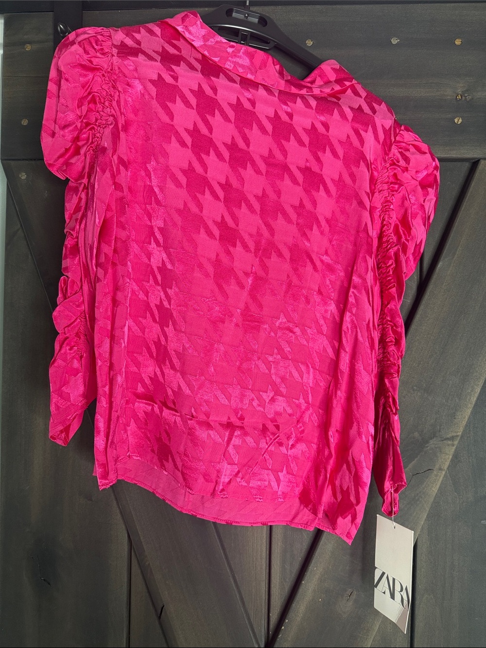 Zara Satin Effect Jacquard Top